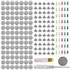 JJZGPP 100 PCS Kit Riparazione Cielo Auto, Riparazione Tetto Auto,Grigio | Riparazione Automobilistica Rivetti Pulsante di Riparazione con 100Spilli Colorati 1Cacciavite 1Metro a Nastro per Tutte Auto