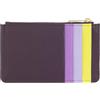 DUDU Porta Carte di Credito Uomo Donna in Pelle, Portafoglio Sottile Piccolo, 4 Porta Tessere Portacarte, con Chiusura a Cerniera Deep purple