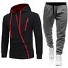 Generico Tuta Uomo Sportive con Zip e Cappuccio Autunno E Inverno Completo Due Pezzi Giacche e Pantaloni Calcio Suit Tute Ginnastica Sweatshirt Maniche Lunghe Sportiva Completi da Uomo Fitness Slim Fit