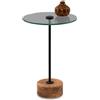 M2 Kollektion Pori 1 Tavolino, Metallo Vetro, Nero, B/H/T=35x53x35cm