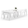 Mobili Fiver, Tavolo Consolle Allungabile, modello Classico, 45(306,2) x90 cm, Bianco Opaco, fino a 14 posti, Consolle da Soggiorno, Made in Italy