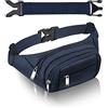 SUPHOSMT Marsupio da donna, con 4 tasche, da 35 cm, con cintura estesa, grande capacità, impermeabile, blu, per iPad Mini e iPhone, borsa regalo da donna, per sport, viaggi, escursionismo, Marsupio blu, BORSA