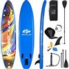 COSTWAY SUP Gonfiabile 320 cm Adulti, Stand Up Paddle Gonfiabile con Pagaia Regolabile, 9 Anelli a Forma di D, Zaino, Pompa, Cordino, Sedile e Triple Pinne, Carico 150 kg, 320 x 76 x 15 cm