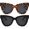 Dollger Occhiali da sole retro Cat Eye Donne Uomini Vintage Quadrato Guscio di tartaruga Moda Occhiali da sole Cateye Nero+Leopardo