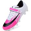 Dhinash Scarpe da Calcio per Bambini e Ragazzi Tacchetti Scarpe da Calcetto Ragazze Scarpe da Allenamento Outdoor Scarpe Sportive Bambino Bianco Rosa Taglia 34