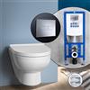 Duravit No.1 Compact set completo WC sospeso con elemento incasso neeos,, 2575090000+16601CR#SET, No.1 bianco [WC > WC con Elementi Incasso]