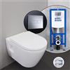 Duravit D-Neo set completo WC sospeso con elemento incasso neeos,, 45780900A1+16601CR#SET, D-Neo bianco [WC > WC con Elementi Incasso]