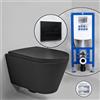 Kartell LAUFEN set completo WC sospeso con elemento incasso neeos,, H8203377160001+16601BM#SET, Kartell LAUFEN nero opaco [WC > WC con Elementi Incasso]