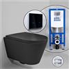 Kartell LAUFEN set completo WC sospeso con elemento incasso neeos,, H8203377160001+16746BM#SET, Kartell LAUFEN nero opaco [WC > WC con Elementi Incasso]
