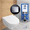 Villeroy & Boch O.novo Compact SET completo WC sospeso con elemento incasso neeos,, 5688HR01+16601CR#SET, O.novo bianco [WC > WC con Elementi Incasso]