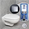 Geberit Renova WC sospeso & Tellkamp sedile WC con elemento incasso neeos,, 203040000+16601CR#SET, Renova; Renova Plan bianco [WC > WC con Elementi Incasso]