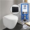 Villeroy & Boch Subway 2.0 Compact set completo WC sospeso con elemento incasso neeos,, 5606R0R1+16791BM#SET, Subway 2.0 bianco [WC > WC con Elementi Incasso]