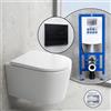 neoro n50 set completo WC sospeso con SilentPowerFlush e neeos elemento incasso,, BN0510WH+16601BM#SET, n50 bianco [WC > WC con Elementi Incasso]