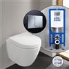 Villeroy & Boch Subway 2.0 Compact set completo WC sospeso con elemento incasso neeos,, 5606R0R1+16791CR#SET, Subway 2.0 bianco [WC > WC con Elementi Incasso]