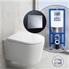 neoro n50 set completo WC sospeso con SilentPowerFlush e neeos elemento incasso,, BN0510WH+16601CR#SET, n50 bianco [WC > WC con Elementi Incasso]