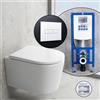 neoro n50 set completo WC sospeso con SilentPowerFlush e neeos elemento incasso,, BN0510WH+16601WH#SET, n50 bianco [WC > WC con Elementi Incasso]