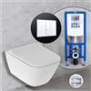 Geberit Smyle Square Compact set completo WC sospeso con elemento incasso neeos,, 500379018+16791WH#SET, Smyle Square bianco [WC > WC con Elementi Incasso]