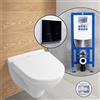 Villeroy & Boch O.novo Compact SET completo WC sospeso con elemento incasso neeos,, 5688HRR1+16746BM#SET, O.novo bianco [WC > WC con Elementi Incasso]