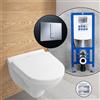 Villeroy & Boch O.novo Compact SET completo WC sospeso con elemento incasso neeos,, 5688HRR1+16791CR#SET, O.novo bianco [WC > WC con Elementi Incasso]