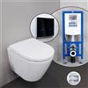 Duravit D-Neo set completo WC sospeso con elemento incasso neeos,, 45880900A1+16746BM#SET, D-Neo bianco [WC > WC con Elementi Incasso]