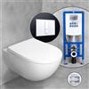 Geberit Acanto WC sospeso & Tellkamp sedile WC con elemento incasso neeos,, 500600018+16791WH#SET, Acanto bianco [WC > WC con Elementi Incasso]
