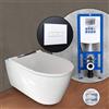 Geberit ONE set completo WC sospeso con elemento incasso neeos,, 500202011+16601WH#SET, ONE bianco/cromo [WC > WC con Elementi Incasso]