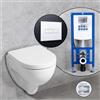 Geberit Renova Plan Compact set completo WC sospeso con elemento incasso neeos,, 203245000+16601WH#SET, Renova; Renova Plan bianco [WC > WC con Elementi Incasso]