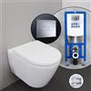 Duravit D-Neo set completo WC sospeso con elemento incasso neeos,, 45770900A1+16601CR#SET, D-Neo bianco [WC > WC con Elementi Incasso]
