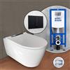 Geberit ONE set completo WC sospeso con elemento incasso neeos,, 500202011+16791BM#SET, ONE bianco/cromo [WC > WC con Elementi Incasso]