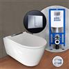 Geberit ONE set completo WC sospeso con elemento incasso neeos,, 500202011+16791CR#SET, ONE bianco/cromo [WC > WC con Elementi Incasso]