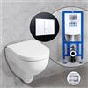 Geberit Renova Plan Compact set completo WC sospeso con elemento incasso neeos,, 203245000+16791WH#SET, Renova; Renova Plan bianco [WC > WC con Elementi Incasso]
