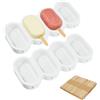 AuFiiy Stampi per Ghiaccioli, 2 Pezzi Silicone Stampi per Gelato con 50 Bastoncini Ice Cream Mould per Stecco al Cioccolato, Sorbetti, Budino