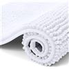 Homaxy - Tappeto da bagno in chenille, antiscivolo, lavabile, morbido, assorbente, per doccia e bagno - 40x120 cm, bianco