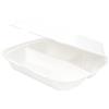 BIOZOYG Contenitore per pranzo in canna da zucchero diviso in 3 I Ciotola da asporto non rivestita sostenibile biodegradabile I Per caldo e freddo 25x20x7,5cm I 50 Lunch box a 3 scomparti