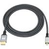 RIIEYOCA Cavo da micro HDMI a HDMI 4K, micro HDMI maschio a HDMI maschio, in alluminio intrecciato, supporto 4K UHD, 1080p, 720p, 3D, per laptop, proiettore, TV, monitor, videocamera (2 m)