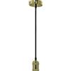 Wonderlamp makami Portalampada a sospensione Vintage E27, ottone Pelle, 150 x 5 x 10 cm