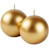 Cereria di Giorgio - 12 Candele Sfera - Diametro 4.5 cm - Colore Oro - Durata 5 Ore