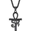 Bestyle Collana Uomo Acciaio con Croce Occhio di Horus e Scarabeo Donna Pendente Uomo Acciaio Croce Catena con Croce Uomo 50+5cm Regolabile