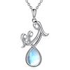YAFEINI Collane a goccia Infinity in argento sterling 925 per donna, collana con ciondolo in zirconi per la festa della mamma, catena per mamma, gioielli per il compleanno, regali per le donne, ragazza, mamma e figlia