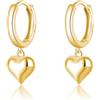SLUYNZ Orecchini a cerchio in argento Sterling 925, 8 mm, a forma di cuore, per donne e donne, graziosi orecchini a cerchio con amore Huggie, Medio, Argento sterling, Non pietra preziosa