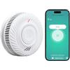 PHYSEN Intelligente Rilevatore di Fumo 10 Anni Batteria, Rilevatore di Fumo Wi-Fi con Sensore Fotoelettrico, Rilevatore di Incendio Conformi a EN14604, Compatibile con Tuya/Smart Life APP