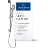Villeroy & Boch Verve Showers set doccia, set doccia con supporto doccetta regolabile e doccetta con 3 tipologie di getto, sistema doccia con soffione rotondo, cromato