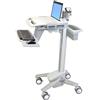 Ergotron StyleView EMR Laptop Cart, Carrello multimediale, Bianco, Alluminio, Plastica, Computer portatile, 8,2 kg, 43,9 cm (17.3) SV40-6100-0