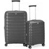RONCATO B-FLYING Set 2 trolley Medio e Cabina Espandibili 4 Ruote, Rigidi con Chiusura TSA - ANTRACITE