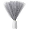 Colexy Erba di Pampa Artificiale, 5 Pz Fiore di Canna di Erba Lanuginosa 45cm Erba Finta di Pampa per Decorazione Boho, Soffici Rami di Erba Secca per matrimoni, stanza, estetica (grigio)