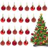 KASESSS 24 Pezzi Palline di Natale Rosse, Palline Albero di Natale, 3cm Palle di Natale, Addobbi Natalizi Palline rosse, Pallina per Addobbi Albero di Natale Decorazioni Casa