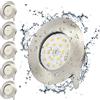 Wondlumi Faretti LED da Incasso per Cartongesso Bagno 5W,IP44 Luce Naturale 500LM,Foro 60-68mm per Cucina,Esterno Ultra Slim 30mm,Faretti Led Soffitto Inox 220V Set di 6