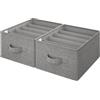 GRANNY SAYS Organizer per Armadio, 2 Pezzi Contenitori per Armadio Salvaspazio, Organizer Cassetti Armadio Pieghevole, Organizer Vestiti, Scatole per Armadi può Contenere Pantaloni, Grigio Scuro