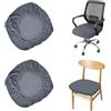 CAREDGO 2 Fodera Sedia Ufficio Copri Sedia da Ufficio Copertura Sedia Ufficio Coprisedia Elasticizzato 38-50 cm per Sedie da Ufficio, Sedie da Sala da Pranzo, Bar, Sedie Girevole (Grigio)