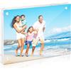 lalago 10,2 x 15,2 cm Portafoto da Tavolo, Cornice Magnetica in Acrilico, Magnetica Trasparente Cornice, Portafoto Senza Cornice Bifacciale Display per Esporre Foto, Cartoline, Biglietti, Francobolli